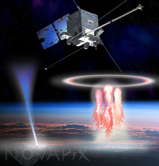 Microsatellite TARANIS - Blue jet, Elves and Sprites - Artist view