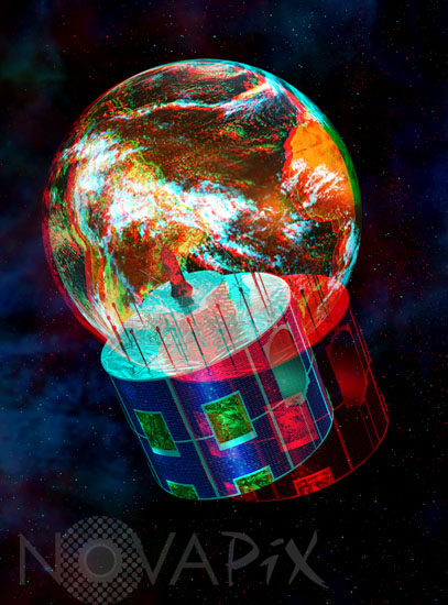 Satellite MSG-1-Meteosat 8 - Anaglyphe
