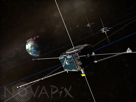 The THEMIS satellites - Artist view