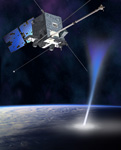 Microsatellite TARANIS et Jet Bleu - Vue d'artiste