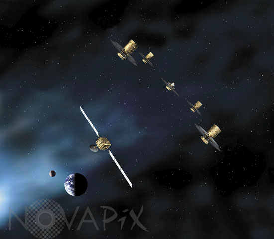 Darwin space telescope. Artwork.