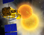 Satellite COROT et étoile double -Illustration