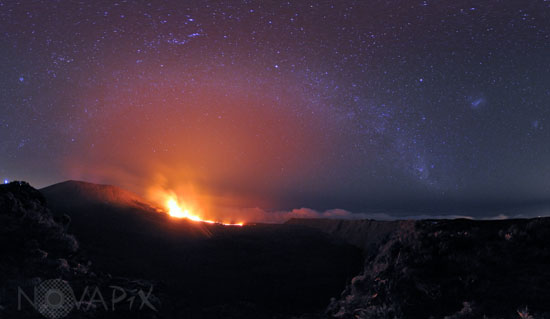 Milky Way above volcano - Reunion