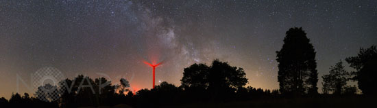 Milky way and wind turbines