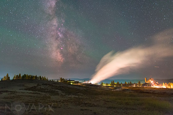 Starry Sky over a Geyser