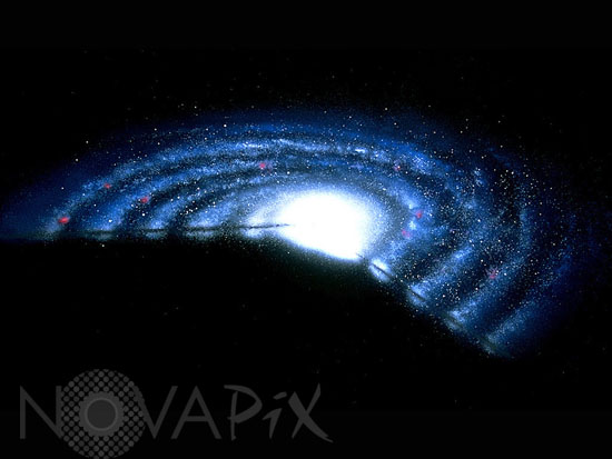 Les 4 bras spiraux de notre galaxie -Vue d'artiste